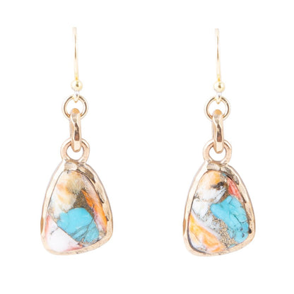 Turquoise and Spiny Oyster Matrix and Bronze Earrings Barse Jewelry