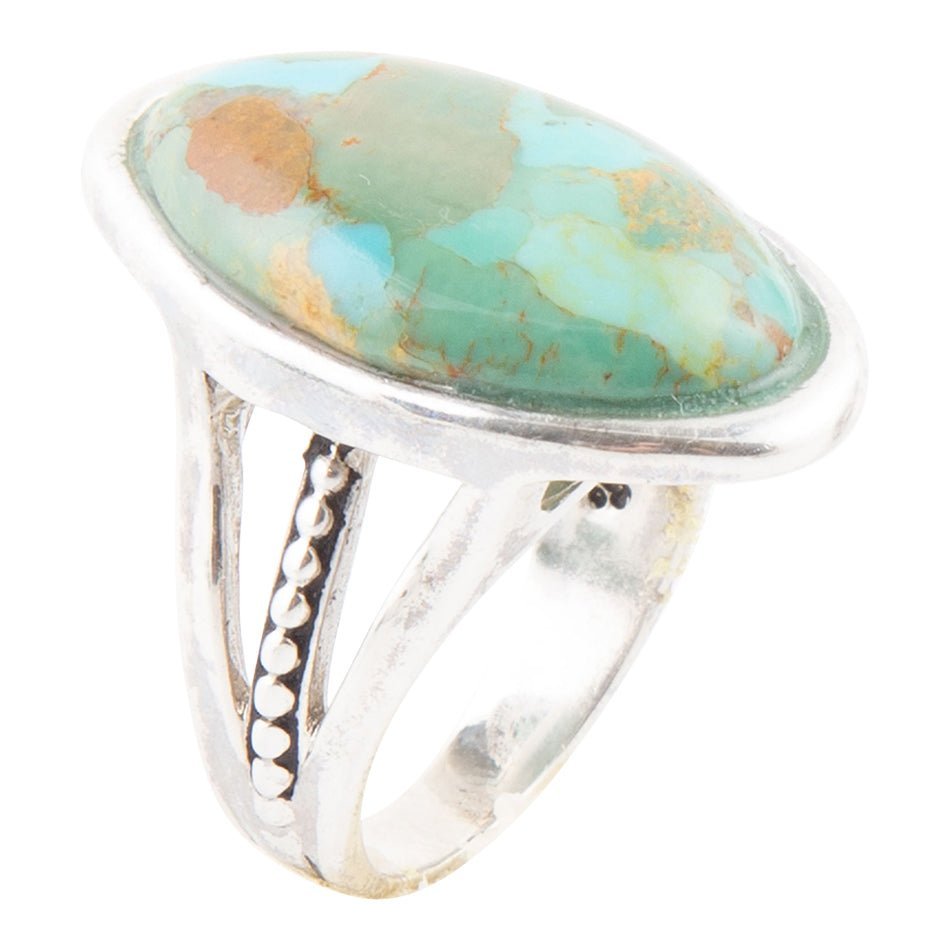 Blue Turquoise and Sterling Silver Oval Ring Barse Jewelry