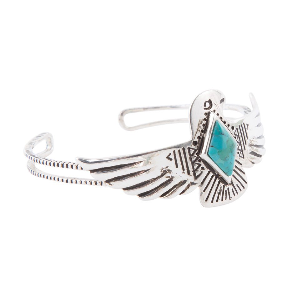Blue Turquoise and Sterling Silver Phoenix Cuff Bracelet Barse Jewelry