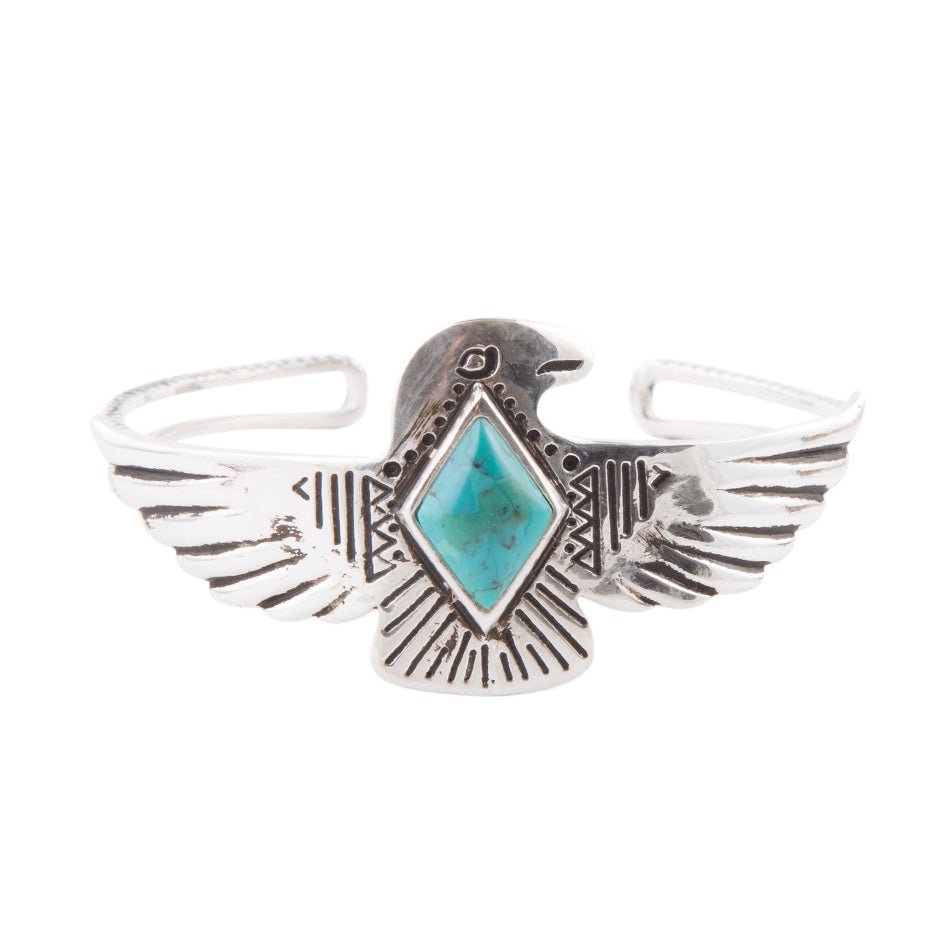 Blue Turquoise and Sterling Silver Phoenix Cuff Bracelet Barse Jewelry