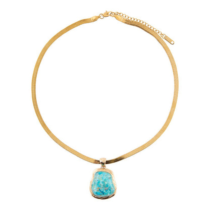 Turquoise Baron Snake Chain Pendant Necklace Barse Jewelry