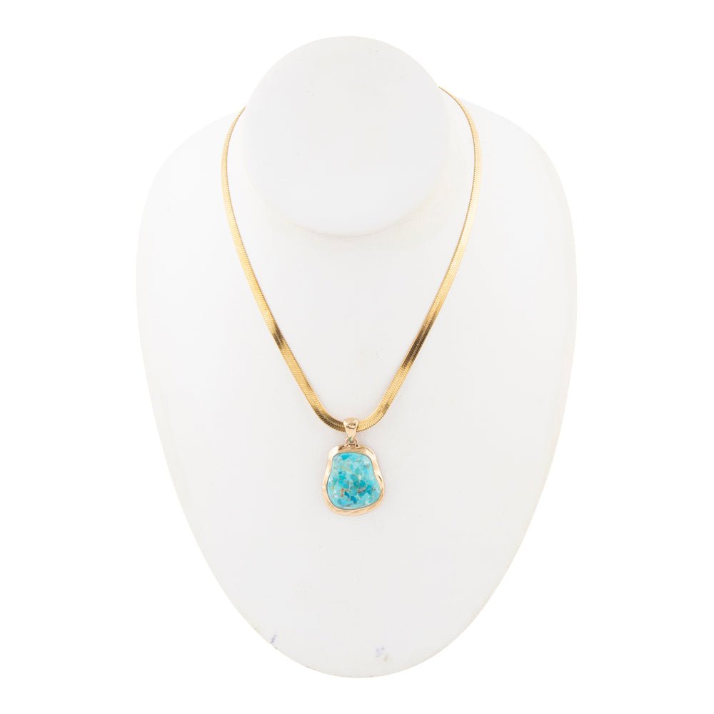 Turquoise Baron Snake Chain Pendant Necklace Barse Jewelry