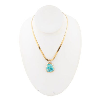 Turquoise Baron Snake Chain Pendant Necklace Barse Jewelry