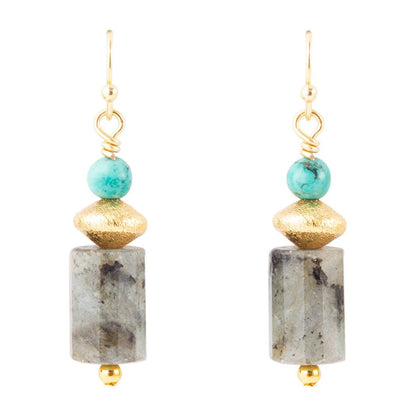 Turquoise Labradorite Drop Earrings Barse Jewelry