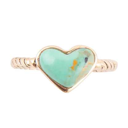Rope My Heart Blue Turquoise and Golden Ring Barse Jewelry