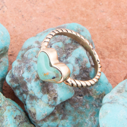 Rope My Heart Blue Turquoise and Golden Ring Barse Jewelry