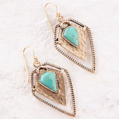 Turquoise Shield Earrings Barse Jewelry