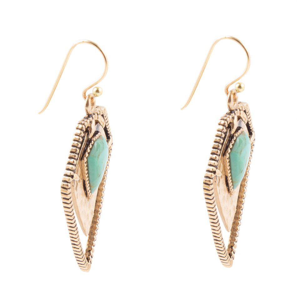 Turquoise Shield Earrings Barse Jewelry
