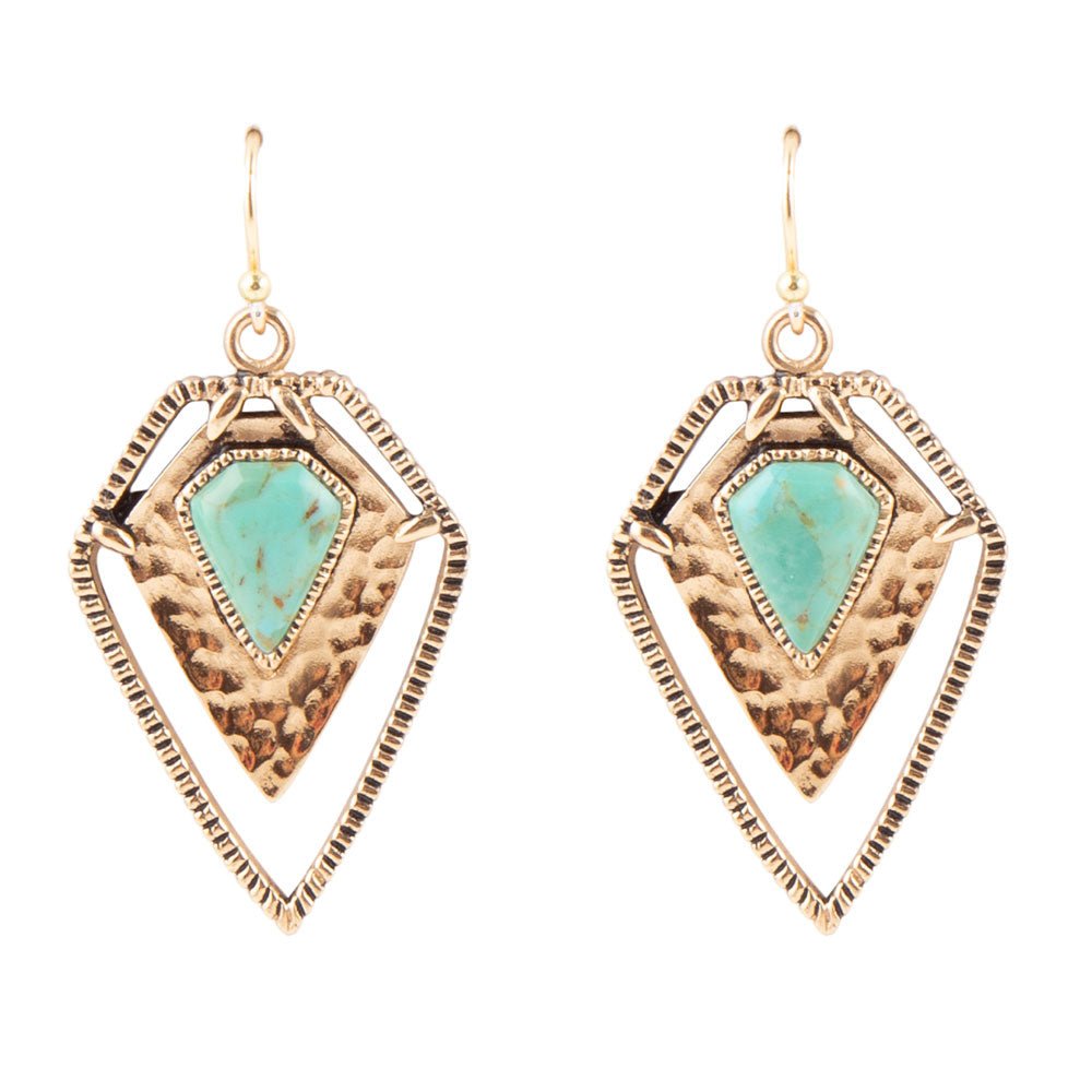Turquoise Shield Earrings Barse Jewelry