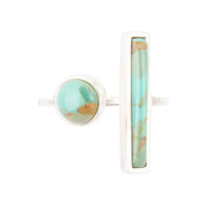 Blue Turquoise Size Adjustable Sterling Silver Ring Barse Jewelry