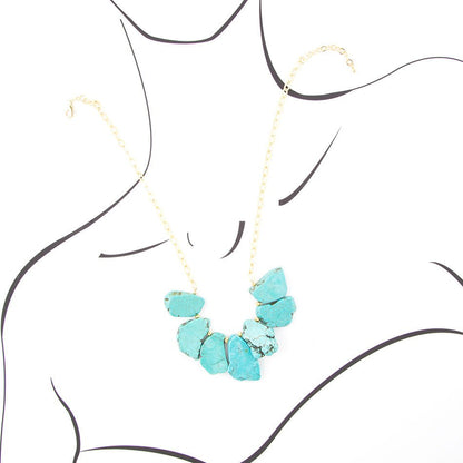 Turquoise Slabs Statement Necklace Barse Jewelry