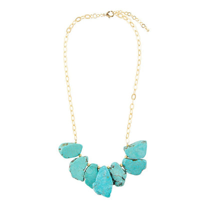 Turquoise Slabs Statement Necklace Barse Jewelry