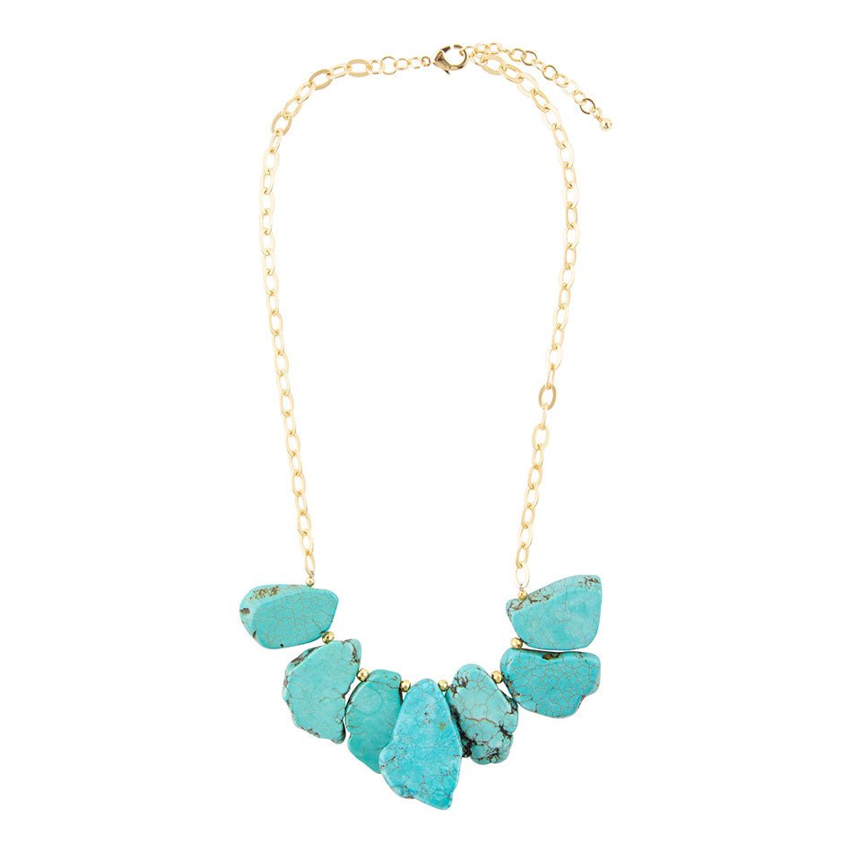 Turquoise Slabs Statement Necklace Barse Jewelry