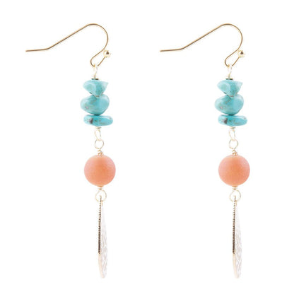 Turquoise Sol Charm Drop Earrings Barse Jewelry