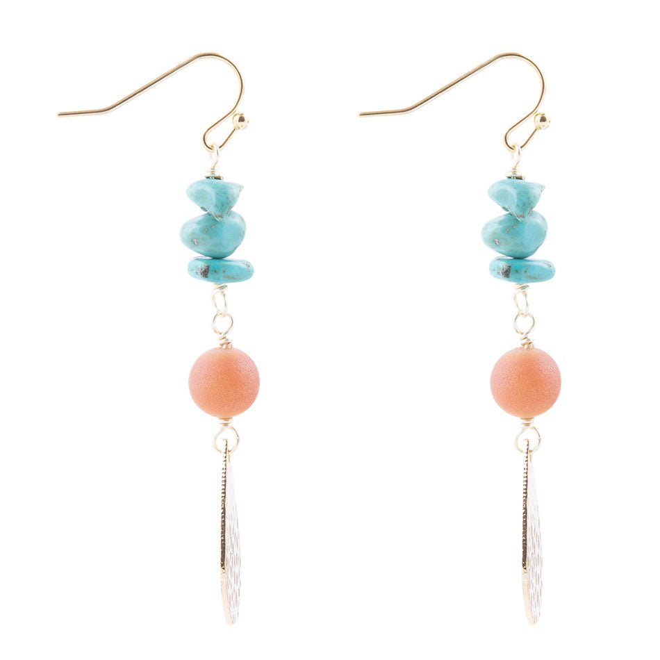 Turquoise Sol Charm Drop Earrings Barse Jewelry