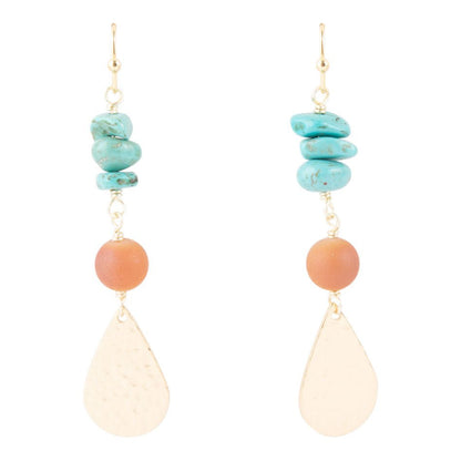 Turquoise Sol Charm Drop Earrings Barse Jewelry
