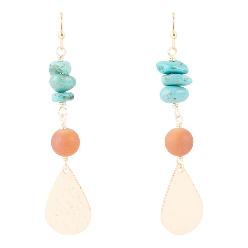 Turquoise Sol Charm Drop Earrings Barse Jewelry