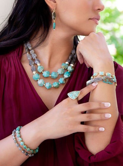 Turquoise Triangle Ring Barse Jewelry