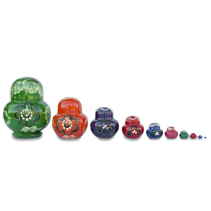 Set of 9 Rainbow Nesting Dolls  4.75 Inches