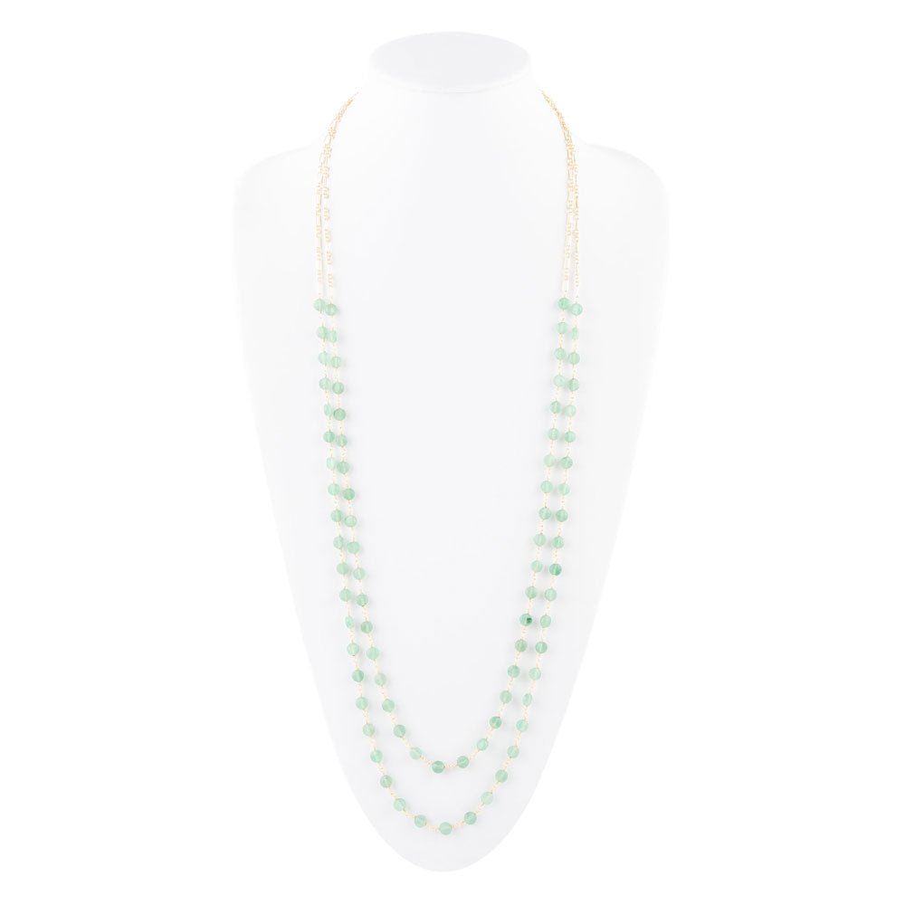Two Row Green Aventurine Necklace Barse Jewelry