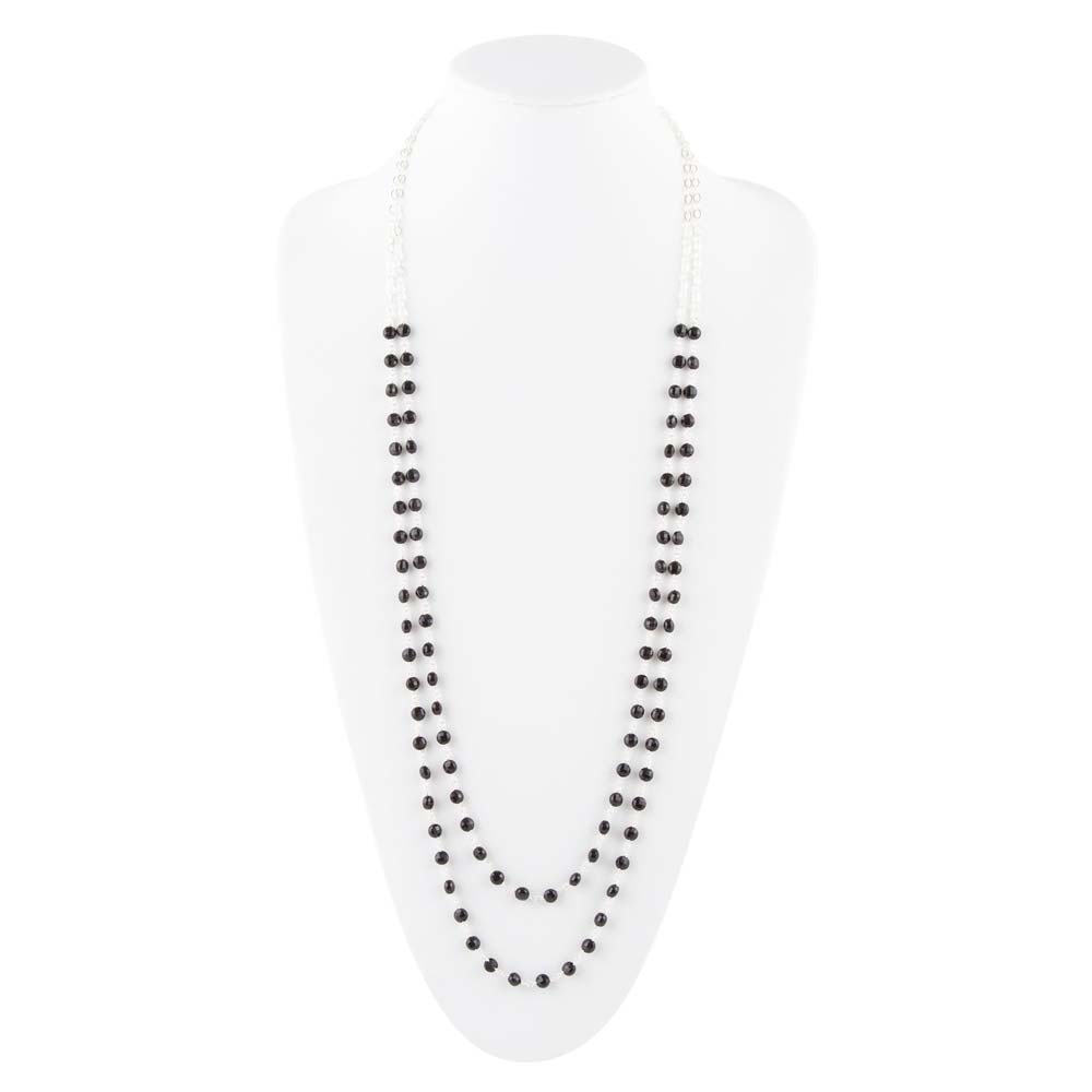 Two Row Onyx and Sterling Silver Necklace Barse Jewelry