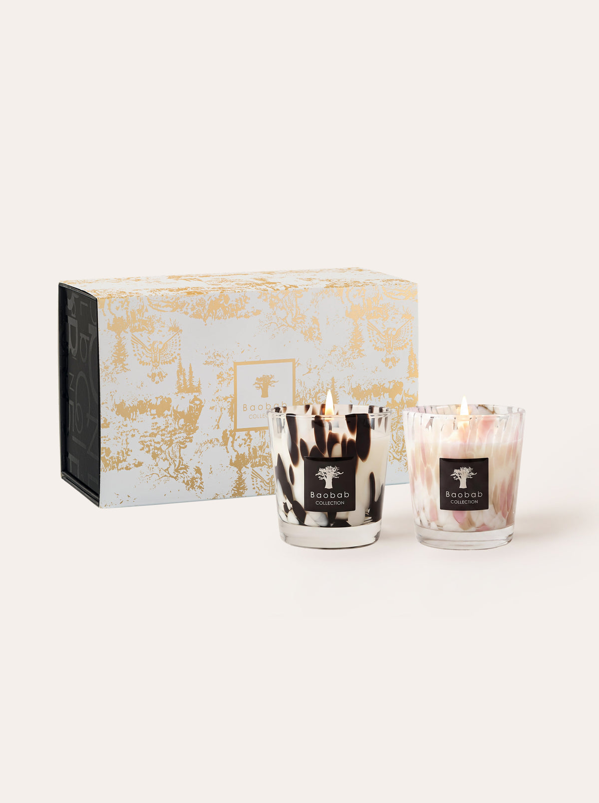 Baobab Collection - Black & White Pearls Candle Duo
