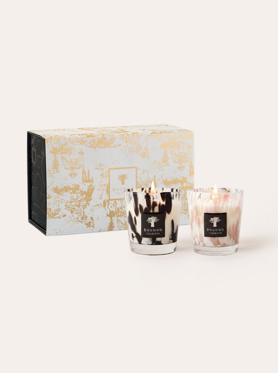 Baobab Collection - Black & White Pearls Candle Duo