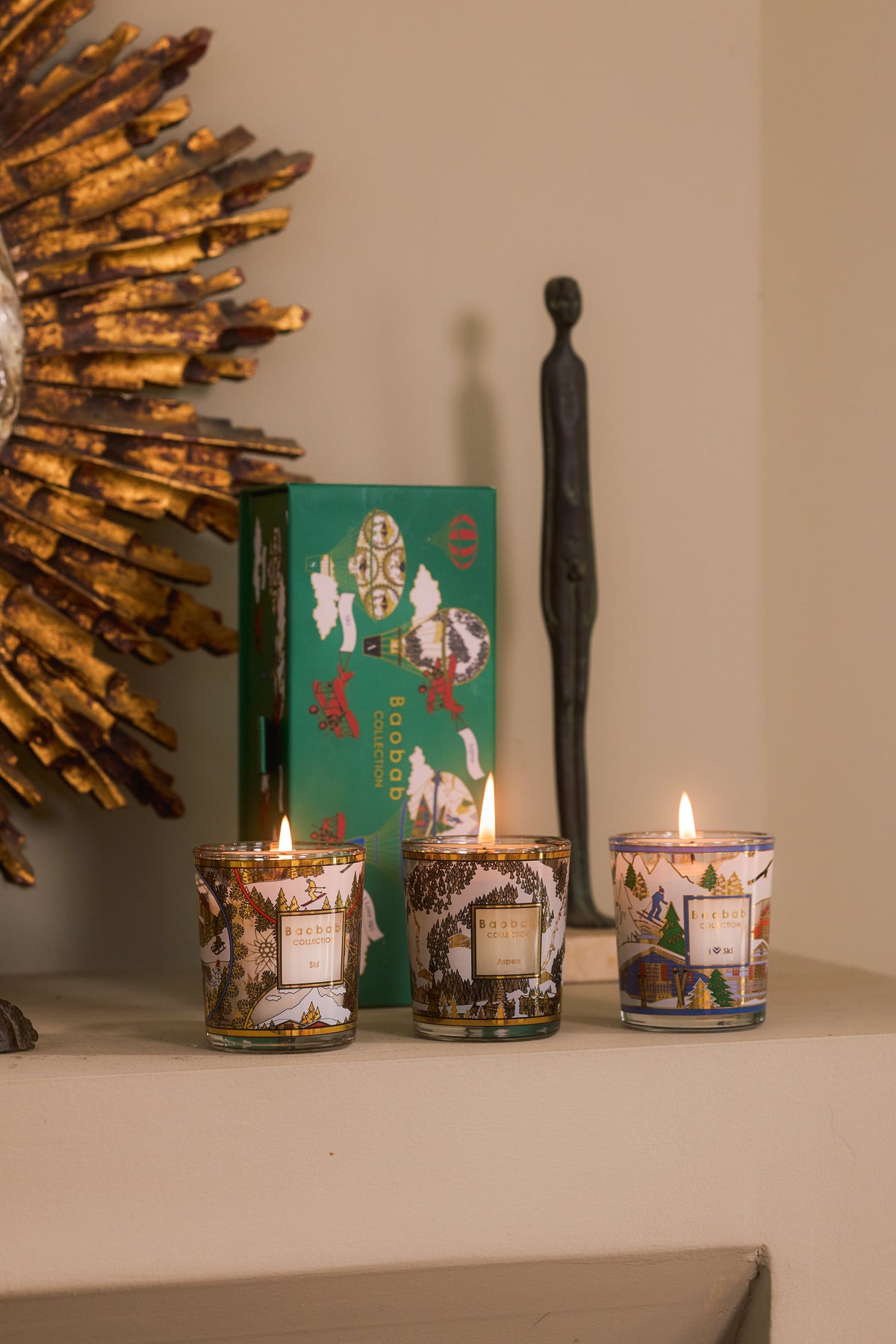 Baobab Collection - Trio Travel Candles I Love Ski - Aspen