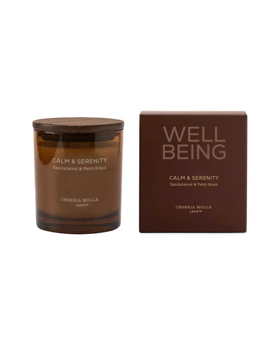 Cereria Molla - Wellbeing Sandalwood & Petitgrain Lime Candle — packaging