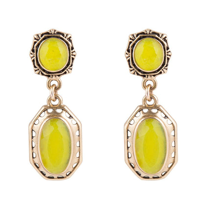 Vintage Style Chartreuse Quartz Earrings Barse Jewelry