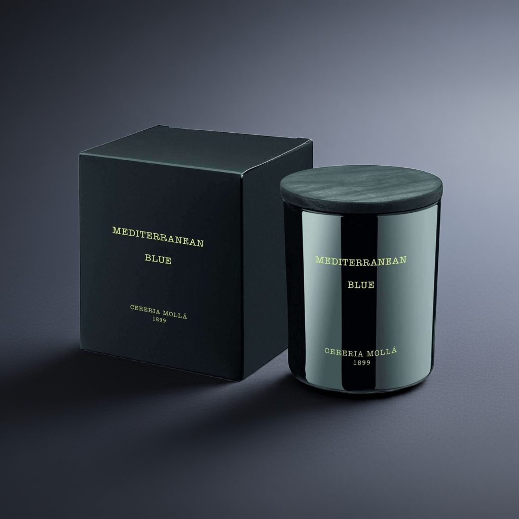 Cereria Molla - Mediterranean Blue Black Premium Candle - 8 oz / 230 g - Coastous