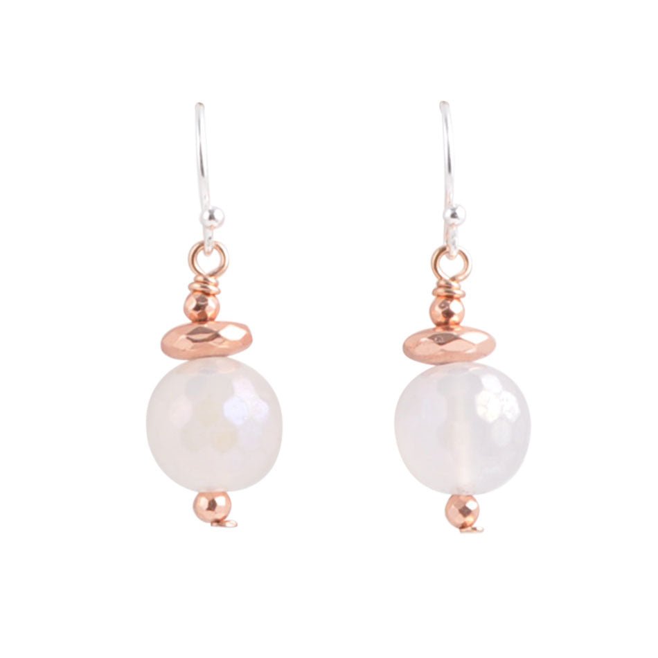 White and Grey Agate Earrings Barse Jewelry