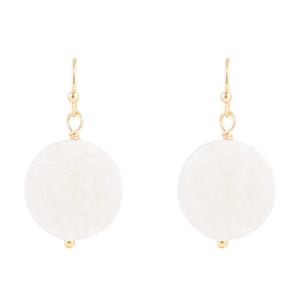 White Druzy Drop Earring Barse Jewelry