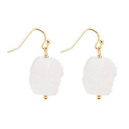 White Druzy Drop Earring Barse Jewelry