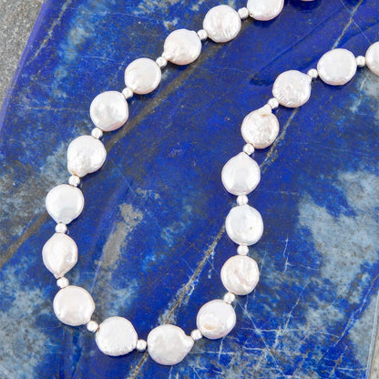 White Fresh Water Pearl Sterling Silver Necklace Barse Jewelry
