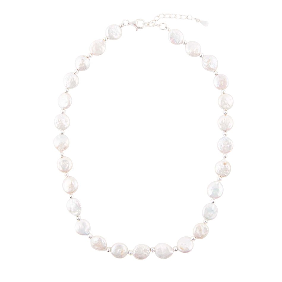 White Fresh Water Pearl Sterling Silver Necklace Barse Jewelry