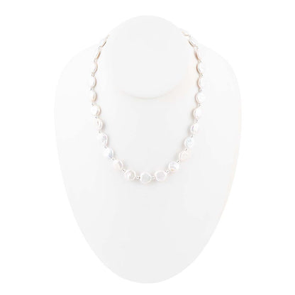 White Fresh Water Pearl Sterling Silver Necklace Barse Jewelry