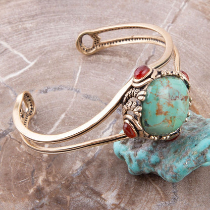 Wilder Turquoise Carnelian and Bronze Cuff Bracelet Barse Jewelry