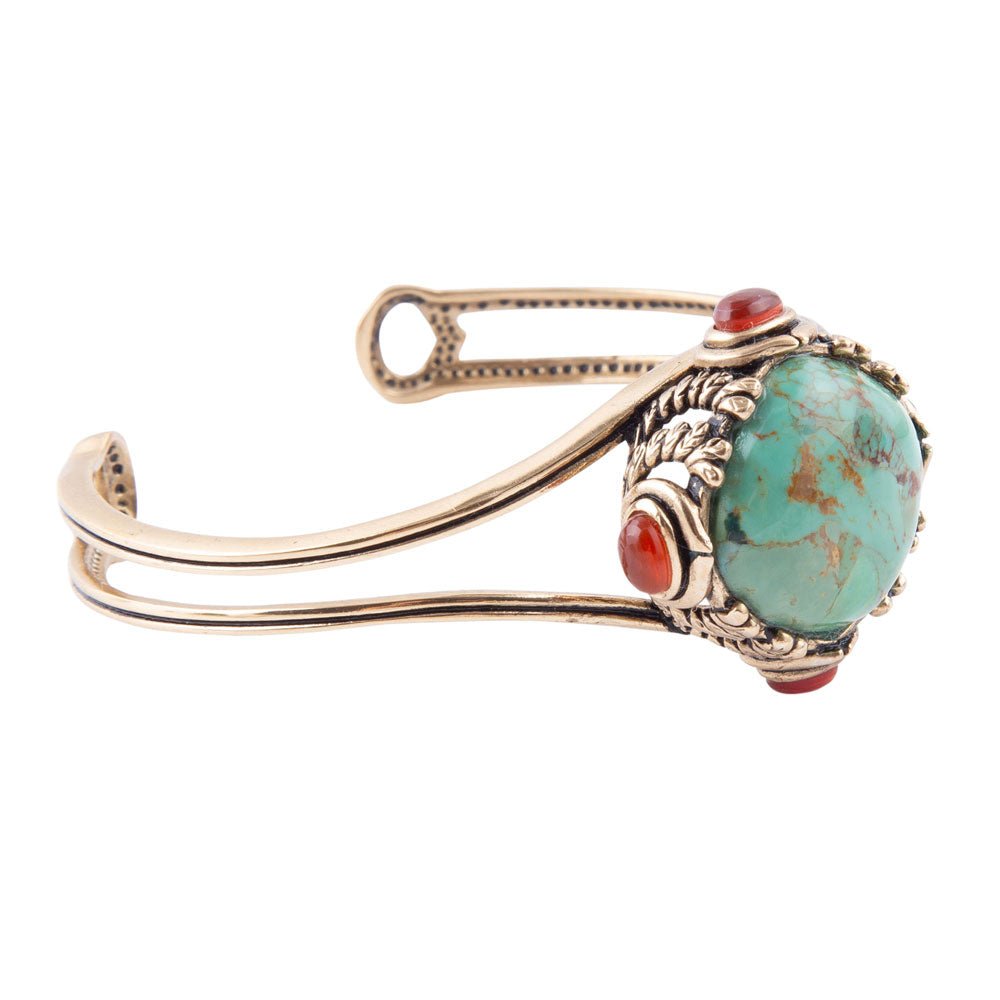 Wilder Turquoise Carnelian and Bronze Cuff Bracelet Barse Jewelry