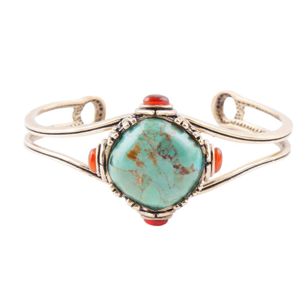 Wilder Turquoise Carnelian and Bronze Cuff Bracelet Barse Jewelry