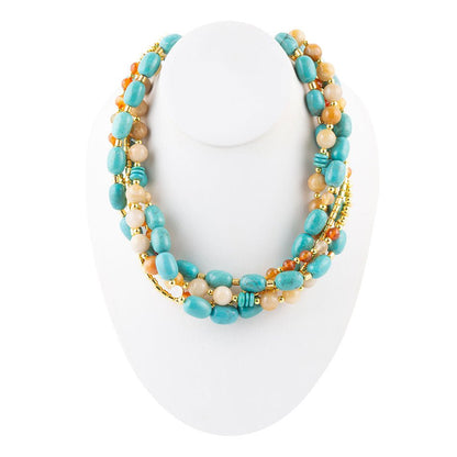Windswept Multi-Layered Colorful Beaded Statement Necklace Barse Jewelry