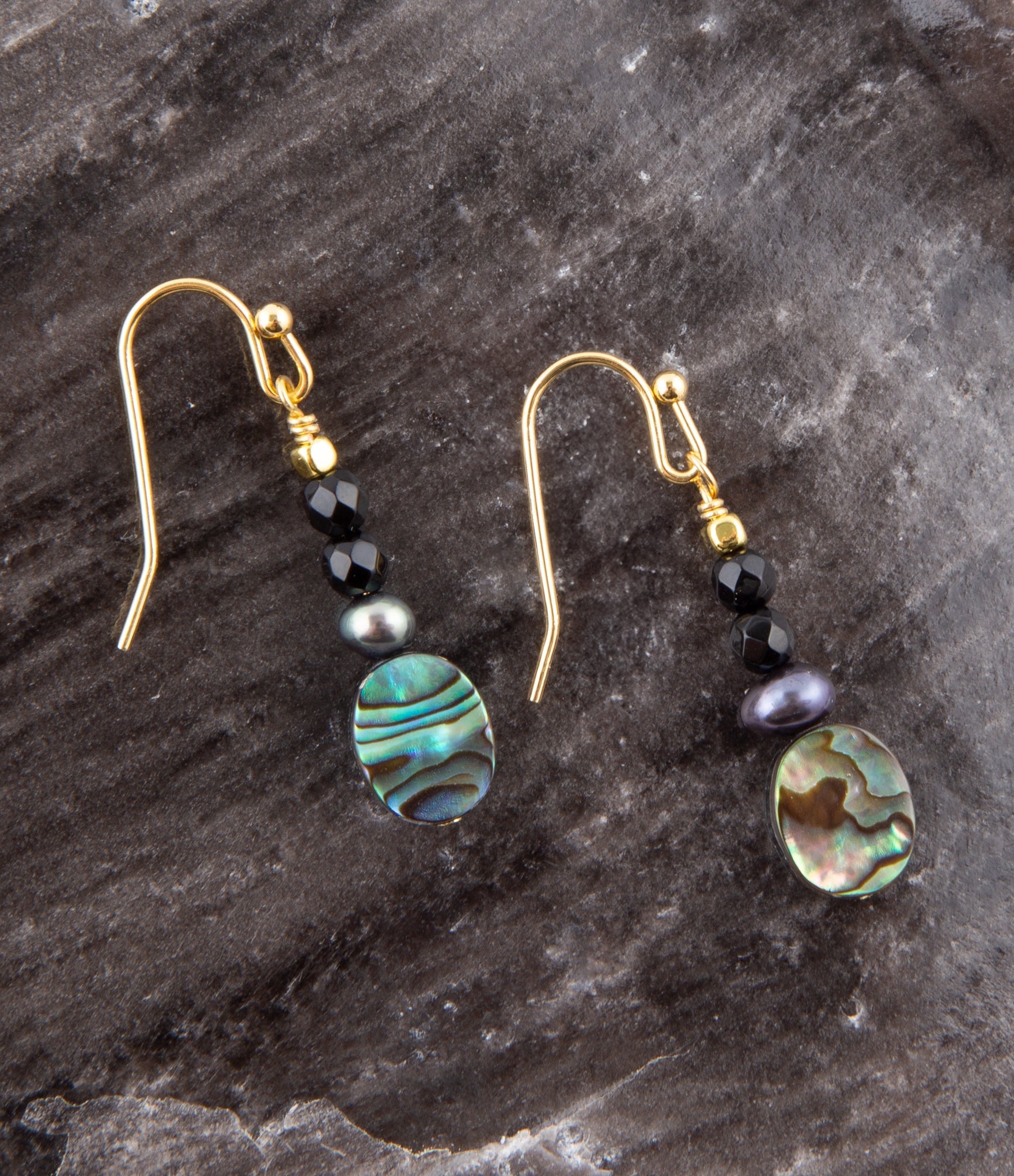 Xavier Abalone Onyx Earrings Barse Jewelry