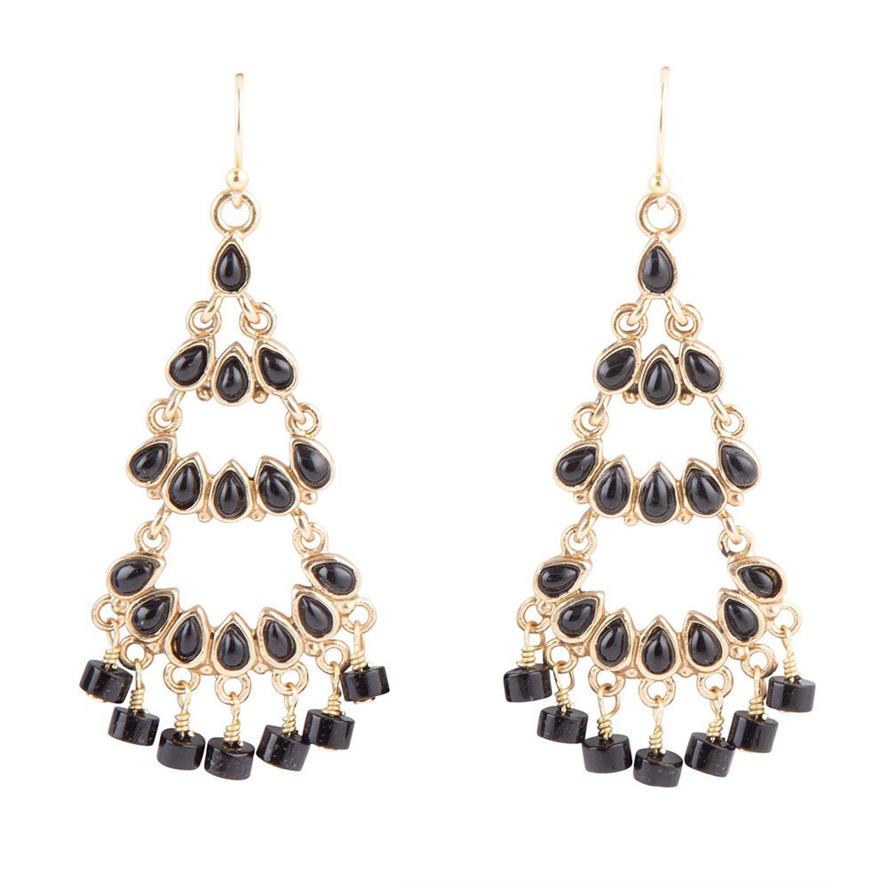 Xavier Black Onyx Chandelier Earrings Barse Jewelry