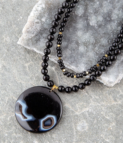 Xavier Black Onyx Pendant Necklace Barse Jewelry