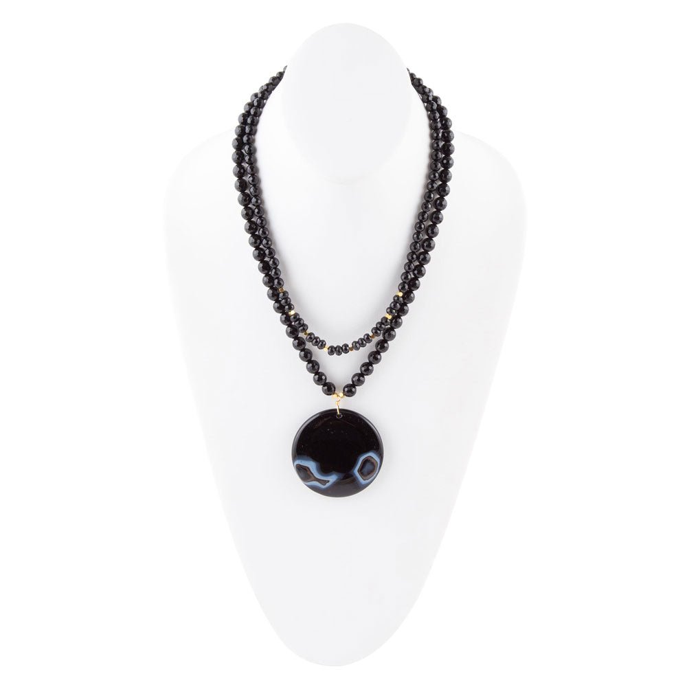 Xavier Black Onyx Pendant Necklace Barse Jewelry