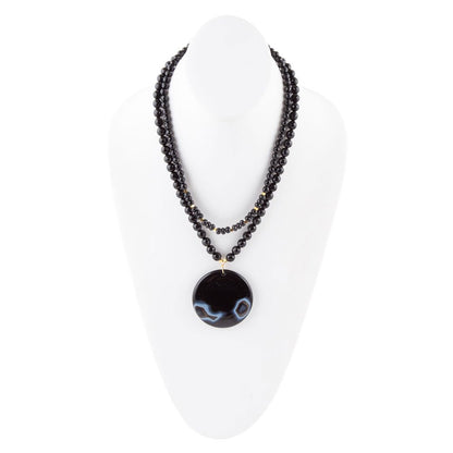 Xavier Black Onyx Pendant Necklace Barse Jewelry