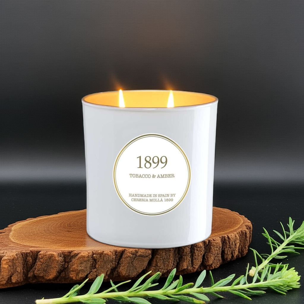 Cereria Molla - Tobacco & Amber White & Gold Premium Candle -   -  Coastous