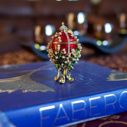 1898 Lilies of the Valley Royal Imperial Metal Easter Egg 3.5 Inches BestPysanky