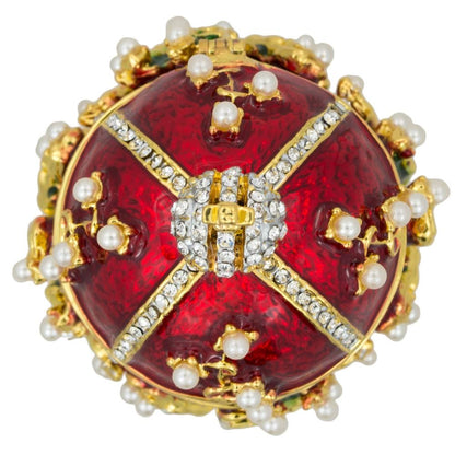 1898 Lilies of the Valley Royal Imperial Metal Easter Egg 3.5 Inches BestPysanky