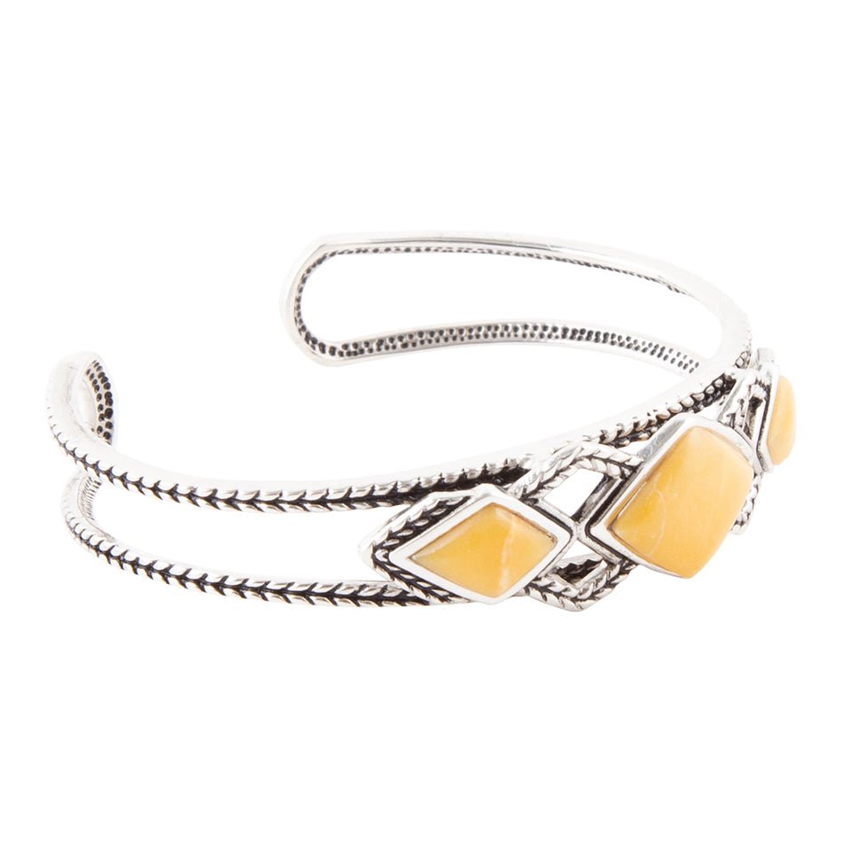 Yellow Agate and Sterling Silver Cuff Bracelet Barse Jewelry